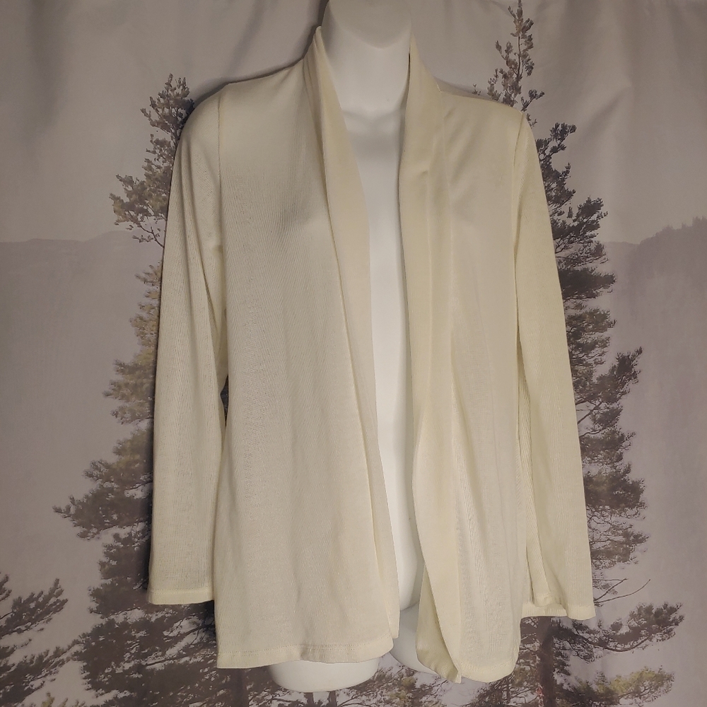 Always Indigo Ivory Draped Cardigan